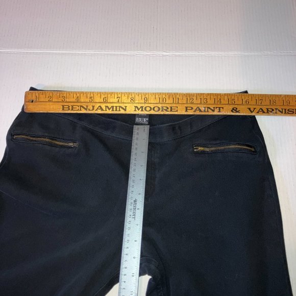 Hue Quilted Knee Black Zipper Pocket Jeggings Womens Size XL - Picture 5 of 11